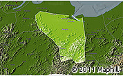 Physical 3D Map of Shaoxing Shi, darken