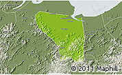 Physical 3D Map of Shaoxing Shi, semi-desaturated