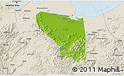 Physical 3D Map of Shaoxing Shi, shaded relief outside