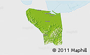 Physical 3D Map of Shaoxing Shi, single color outside