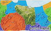 Satellite 3D Map of Shaoxing Shi, political outside