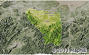 Satellite 3D Map of Shaoxing Shi, semi-desaturated