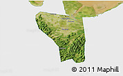 Satellite 3D Map of Shaoxing Shi, single color outside