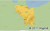 Savanna Style 3D Map of Shaoxing Shi, single color outside