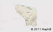 Shaded Relief 3D Map of Shaoxing Shi, cropped outside