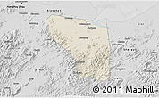Shaded Relief 3D Map of Shaoxing Shi, desaturated