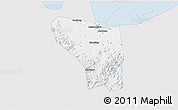 Silver Style 3D Map of Shaoxing Shi, single color outside