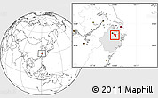 Blank Location Map of Shaoxing Shi, highlighted parent region
