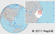 Gray Location Map of Shaoxing Shi, highlighted parent region