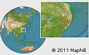 Satellite Location Map of Shaoxing Shi