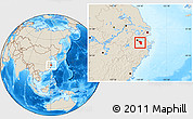 Shaded Relief Location Map of Shaoxing Shi