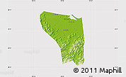 Physical Map of Shaoxing Shi, cropped outside