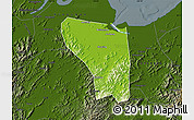 Physical Map of Shaoxing Shi, darken