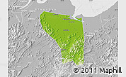 Physical Map of Shaoxing Shi, lighten, desaturated