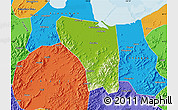 Physical Map of Shaoxing Shi, political outside