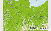 Physical Map of Shaoxing Shi