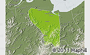 Physical Map of Shaoxing Shi, semi-desaturated