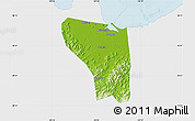 Physical Map of Shaoxing Shi, single color outside