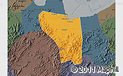 Political Map of Shaoxing Shi, darken, semi-desaturated