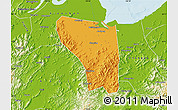 Political Map of Shaoxing Shi, physical outside