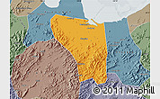 Political Map of Shaoxing Shi, semi-desaturated