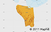 Political Map of Shaoxing Shi, single color outside