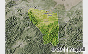 Satellite Map of Shaoxing Shi, semi-desaturated