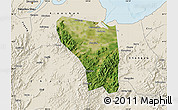Satellite Map of Shaoxing Shi, shaded relief outside