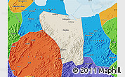 Shaded Relief Map of Shaoxing Shi, political outside