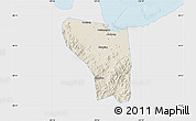 Shaded Relief Map of Shaoxing Shi, single color outside