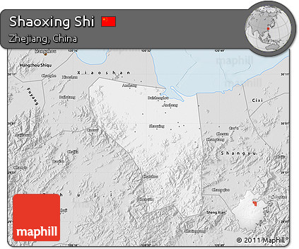 Silver Style Map of Shaoxing Shi