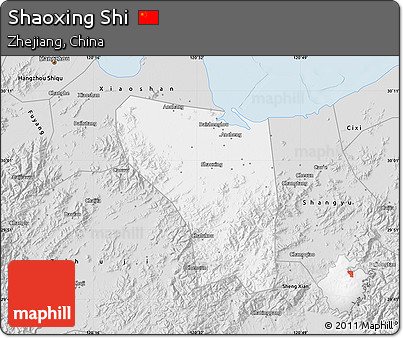 Silver Style Map of Shaoxing Shi