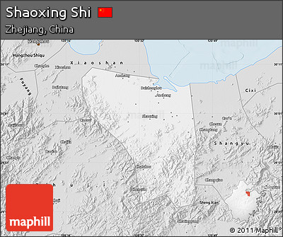 Silver Style Map of Shaoxing Shi