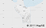 Silver Style Map of Shaoxing Shi, single color outside