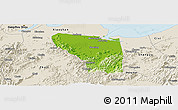 Physical Panoramic Map of Shaoxing Shi, shaded relief outside