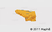 Political Panoramic Map of Shaoxing Shi, cropped outside