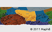 Political Panoramic Map of Shaoxing Shi, darken