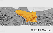 Political Panoramic Map of Shaoxing Shi, desaturated