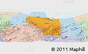 Political Panoramic Map of Shaoxing Shi, lighten