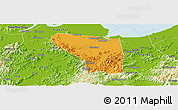 Political Panoramic Map of Shaoxing Shi, physical outside