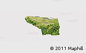 Satellite Panoramic Map of Shaoxing Shi, cropped outside