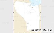 Classic Style Simple Map of Shaoxing Shi, single color outside