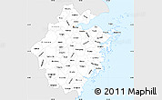 Silver Style Simple Map of Zhejiang, single color outside
