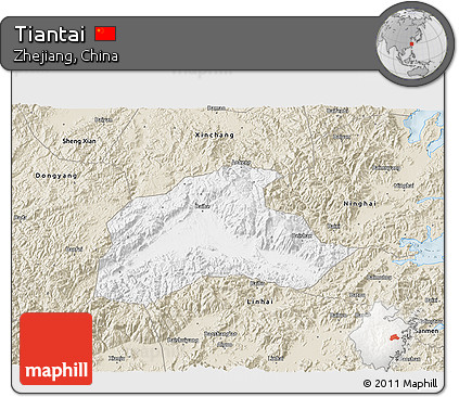 Classic Style 3D Map of Tiantai