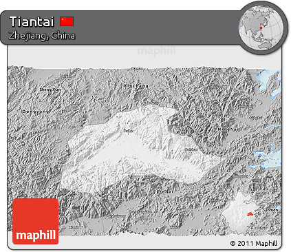 Gray 3D Map of Tiantai