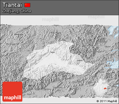 Gray 3D Map of Tiantai
