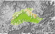 Physical 3D Map of Tiantai, desaturated