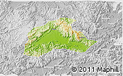 Physical 3D Map of Tiantai, lighten, desaturated