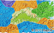Physical 3D Map of Tiantai, political outside