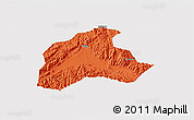 Political 3D Map of Tiantai, cropped outside